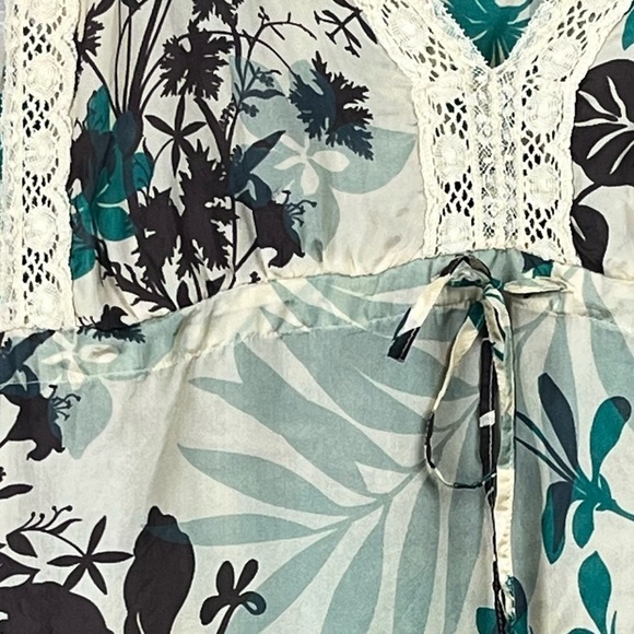 Y2K MAX & CO By MAX MARA Baby Doll Dress Floral Boho Lace Sz Small - Picture 10 of 13